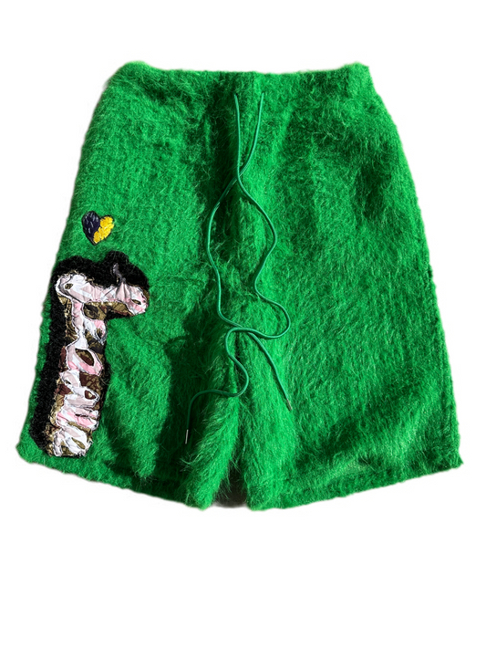Green Mohair Shorts